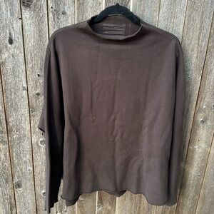 Frank & Eileen Effie chocolate funnel neck top size M nwt